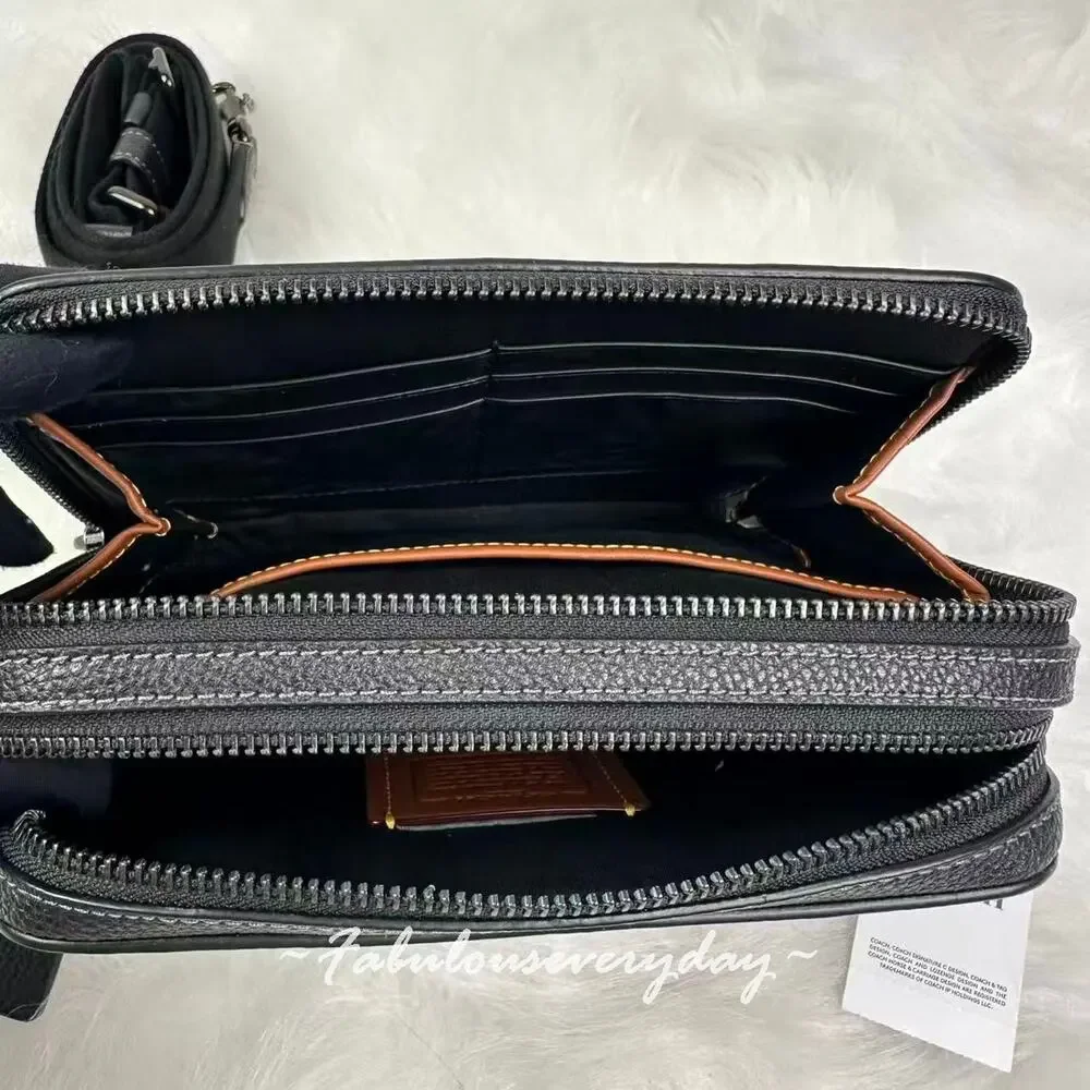 Coach Men's Charter Crossbody Bag 19 In Maxi Signature Leather/Black CBG19 NWT